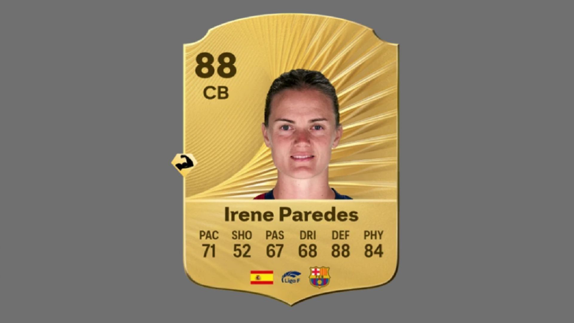 Irene is among the pillars of Barcelona women&#039;s defense (Image via EA Sports)
