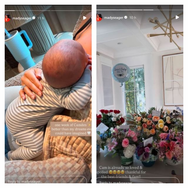 Corey Seager's wife, Madisyn, shares stories on Instagram. (madyseager/Instagram)