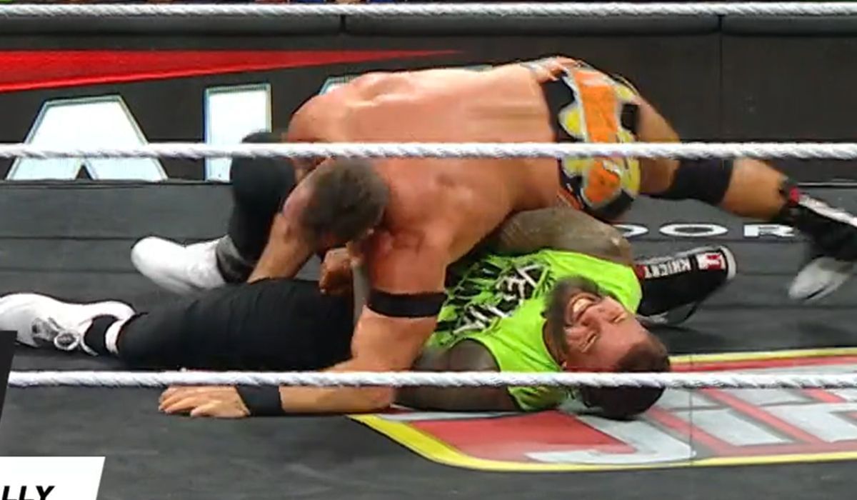 LA Knight pinned Jey Uso on RAW. [Image credits: WWE.com]