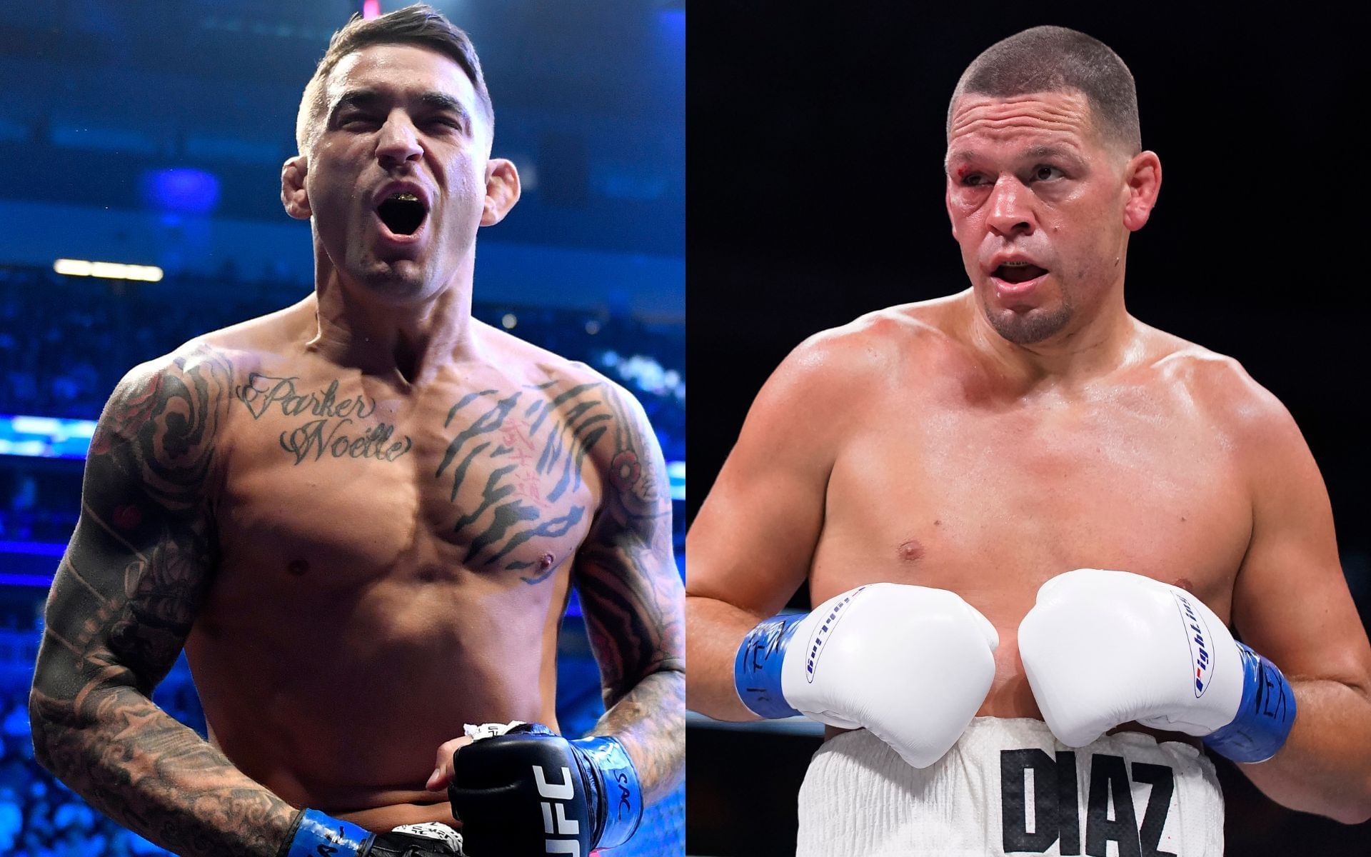 Dustin Poirier (left) and Nate Diaz (right) go back-and-forth on X. [Images courtesy: Getty]
