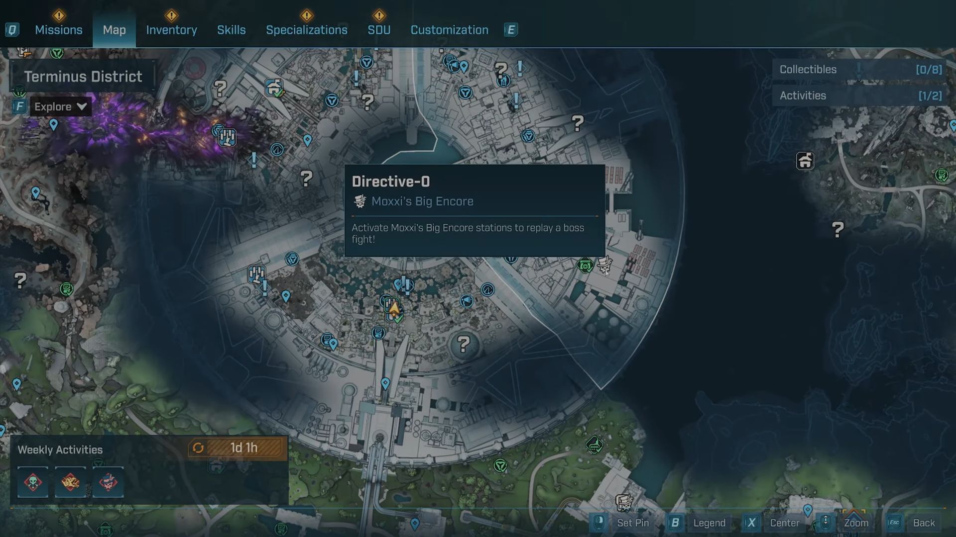 You will find the boss Directive-0 in the Ironwall Reserve Order Bunker of the Terminus District (Image via Gearbox Software)