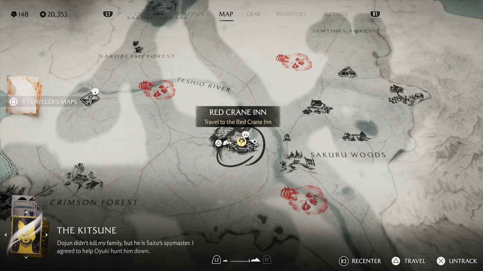 The Kitsune&#039;s Fate quest&#039;s location (Image via Sucker Punch || YouTube@Gamerack )