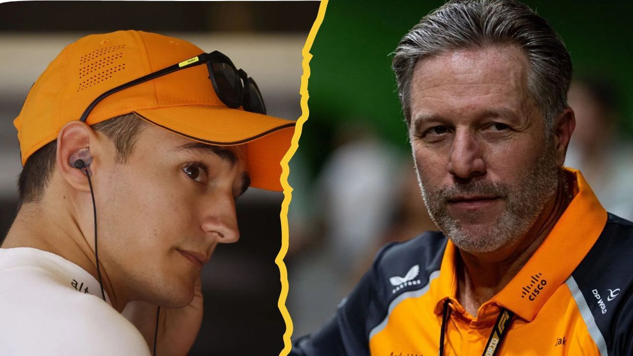 A side-by-side image of (Left) McLaren CEO Zak Brown looks on in the paddock after the F1 Grand Prix of Singapore at Marina Bay Street Circuit on October 5, 2025 in Singapore, Singapore. (Photo by Kym Illman/Getty Images) and Alex Palou of Spain and McLaren prepares to drive in the garage during practice ahead of the F1 Grand Prix of USA at Circuit of The Americas on October 21, 2022 in Austi. Source: Getty