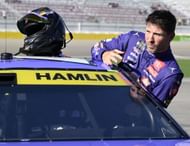 Denny Hamlin (11 years old) after his pole position for the South Point 400. Source: Getty