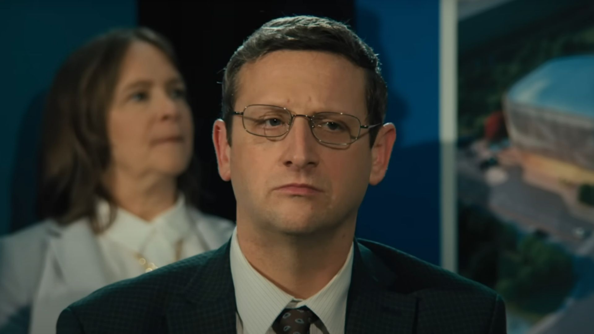 Screenshot from the trailer of The Chair Company season 1 (Image via YouTube/HBO Max)