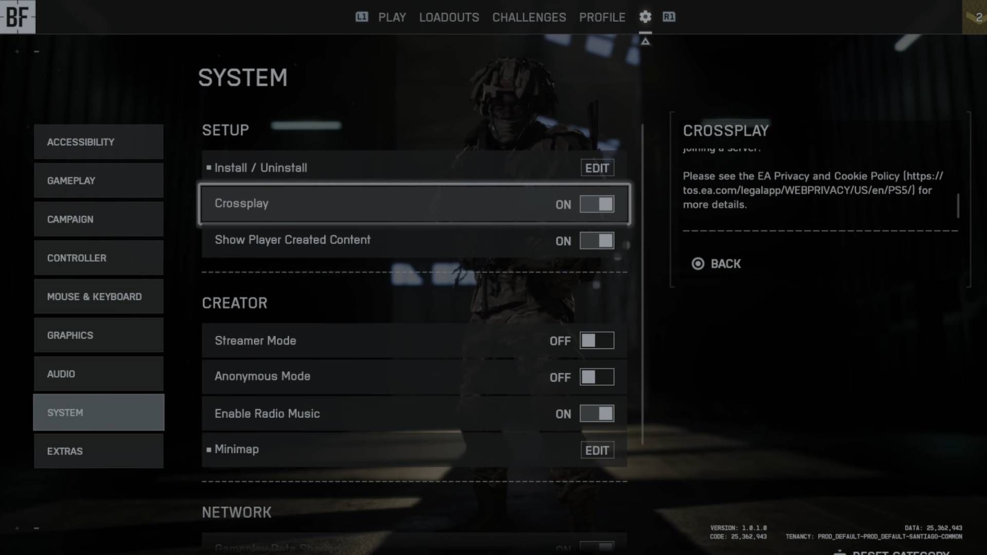 The option is available only for consoles (Image via EA || YouTube@YourSixGaming)