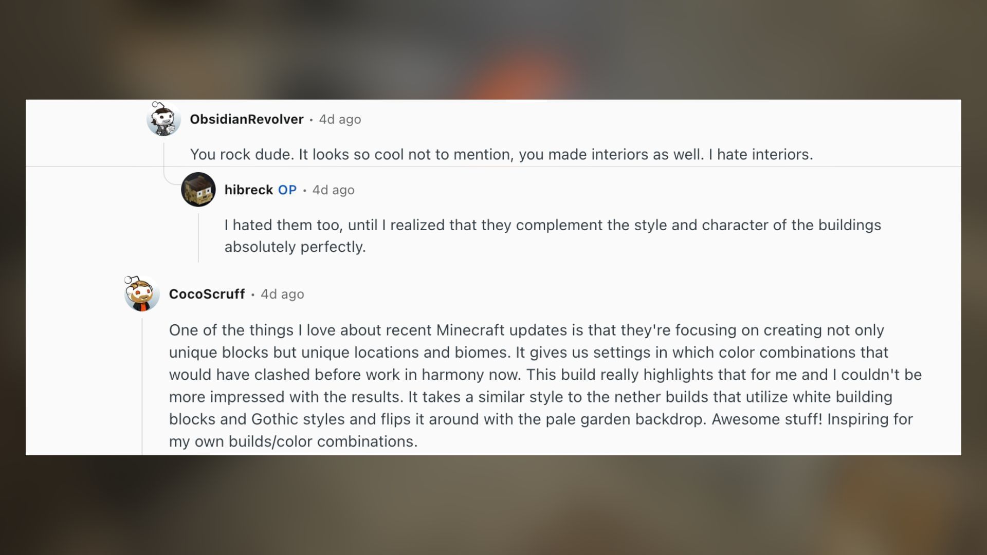 Redditors react to the red castle build in the pale garden biome (Image via Reddit)
