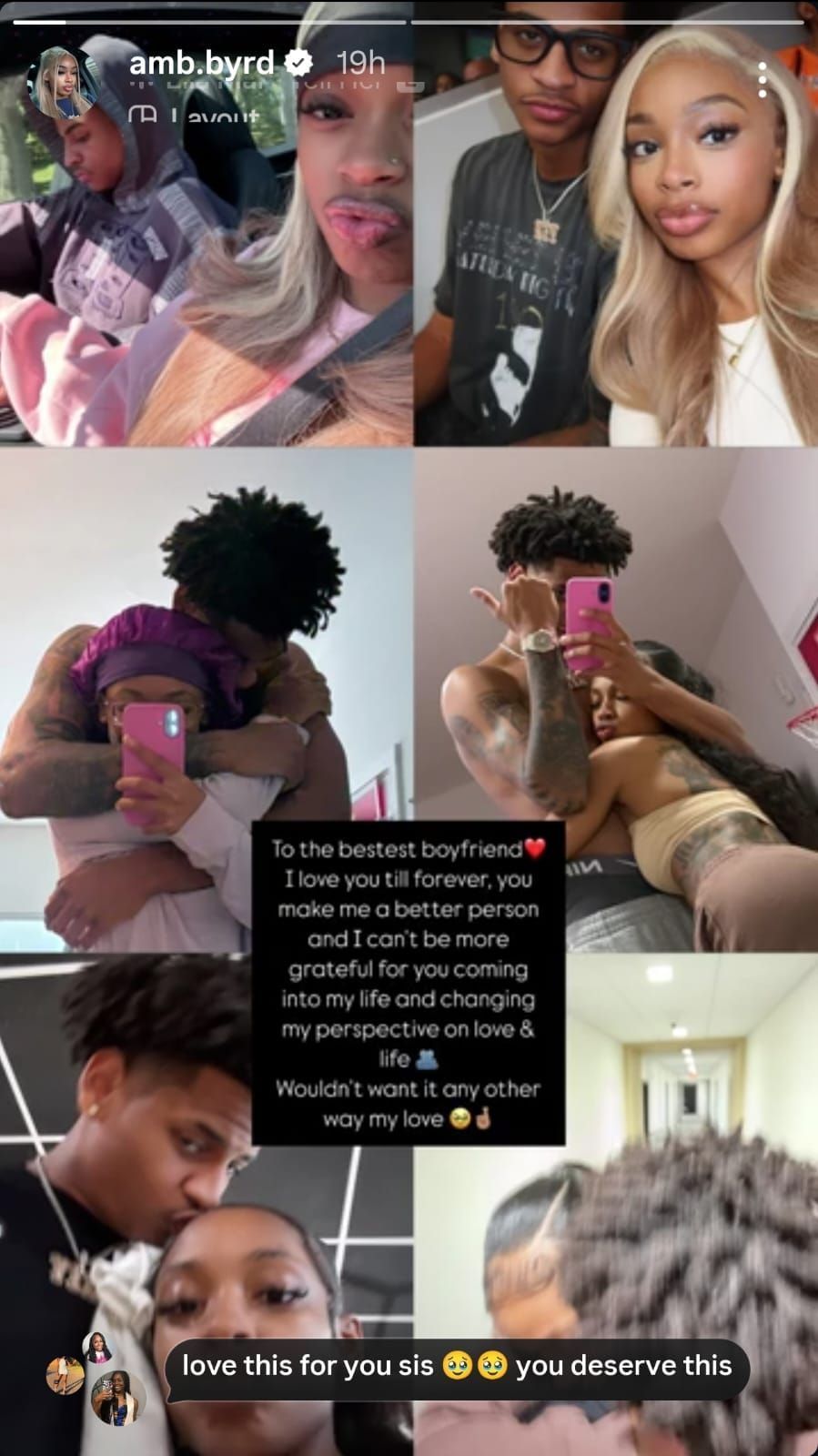 Angel Bradley&#039;s Instagram story for Anthony