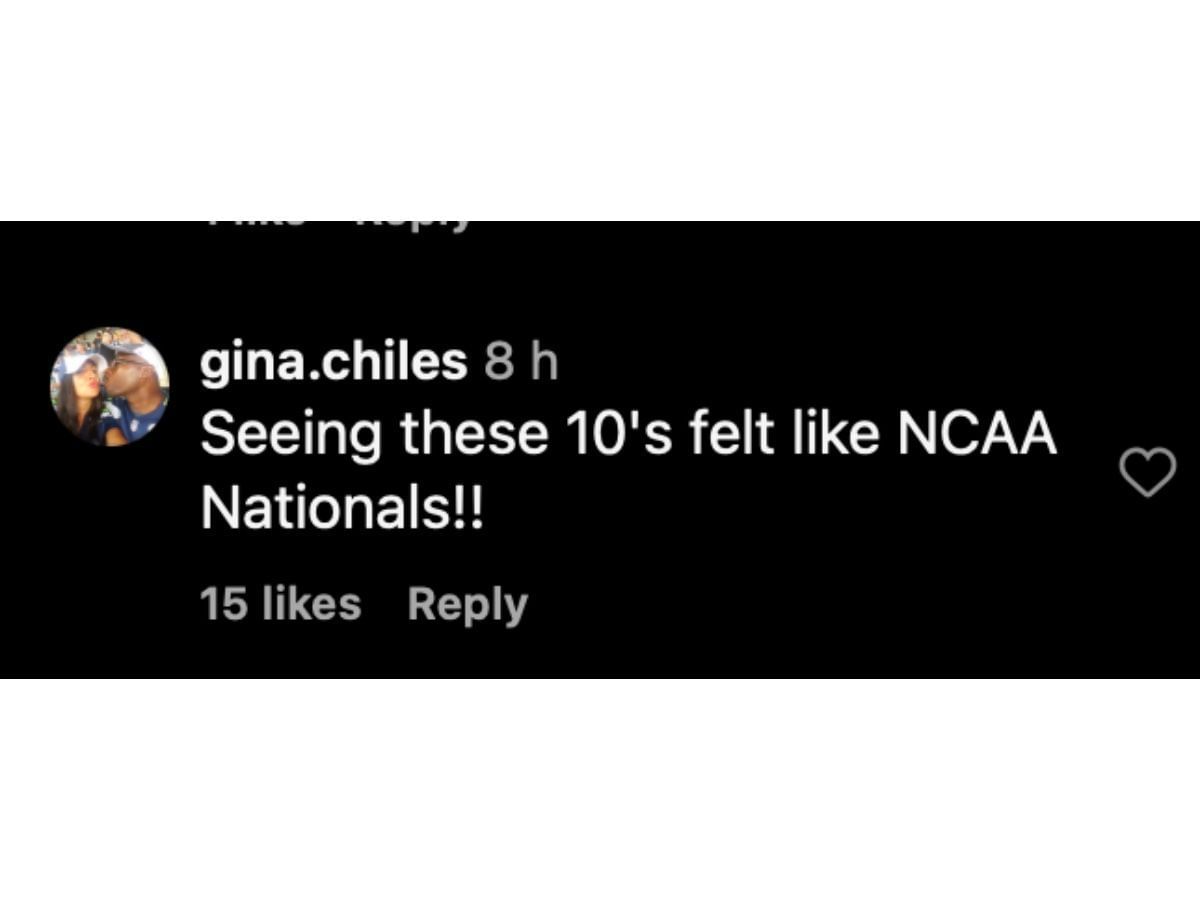 Gina Chiles&#039; comment on Instagram
