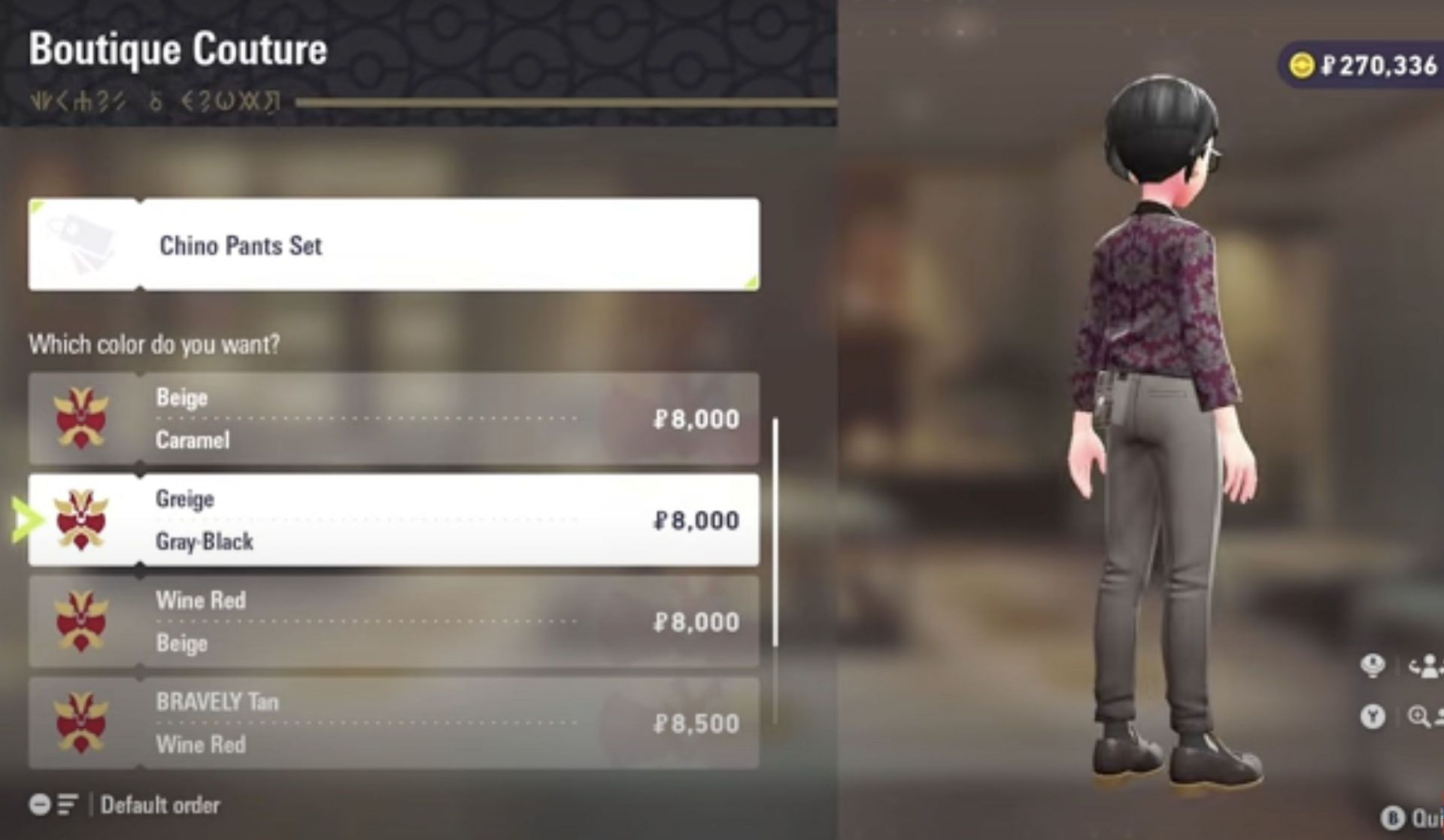 Various fashion items that appear in the Boutique Couture (Image via The Pokemon Company)