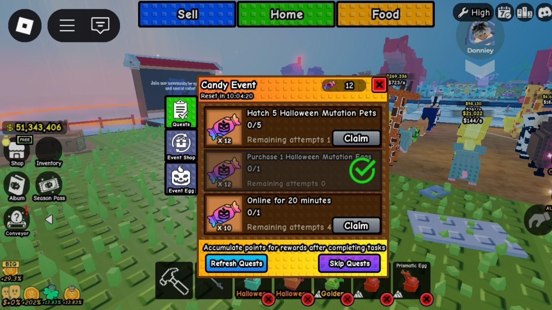 Candy quests (Image via Roblox)