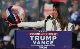F1 pundit Danica Patrick reacts to US President Donald Trump proclaiming 'peace in the Middle East'