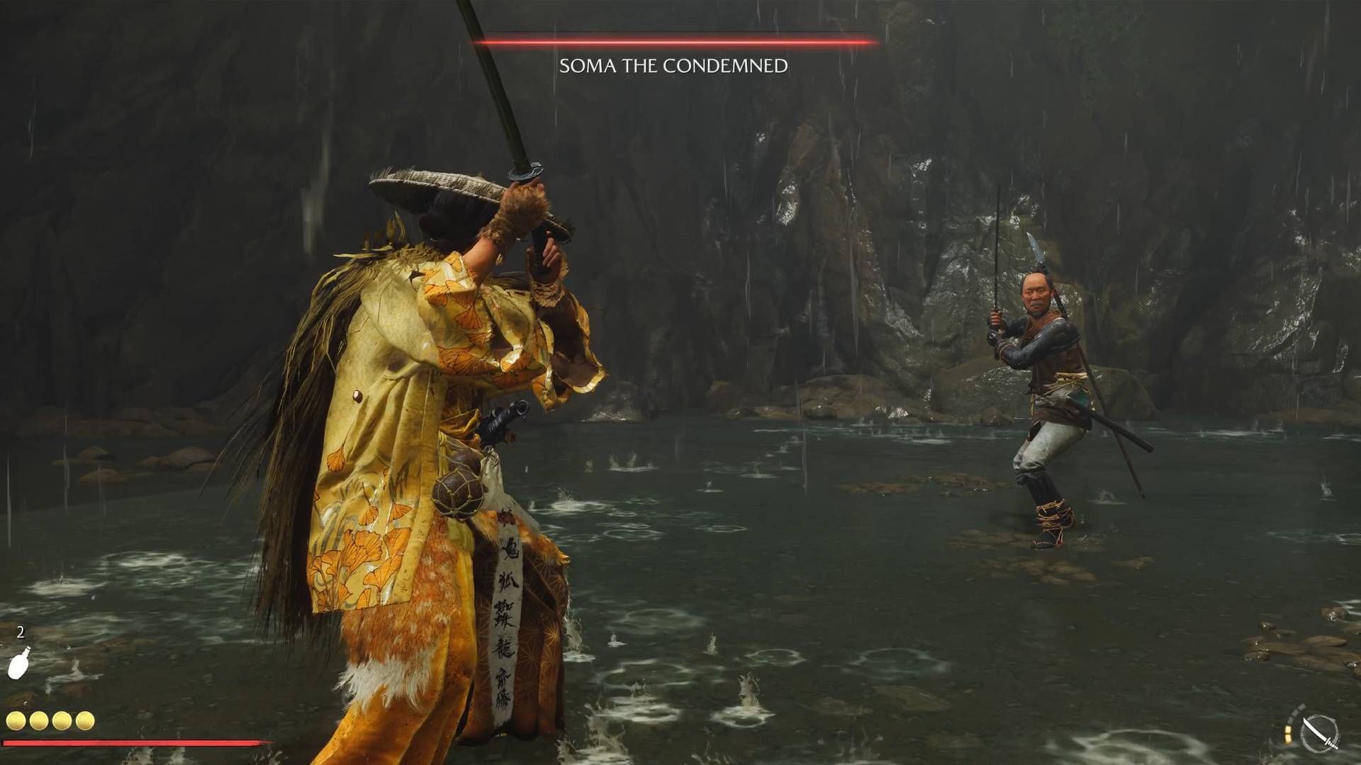 A still of fighting against Soma (Image via Sucker Punch Productions || Sportskeeda Gaming)