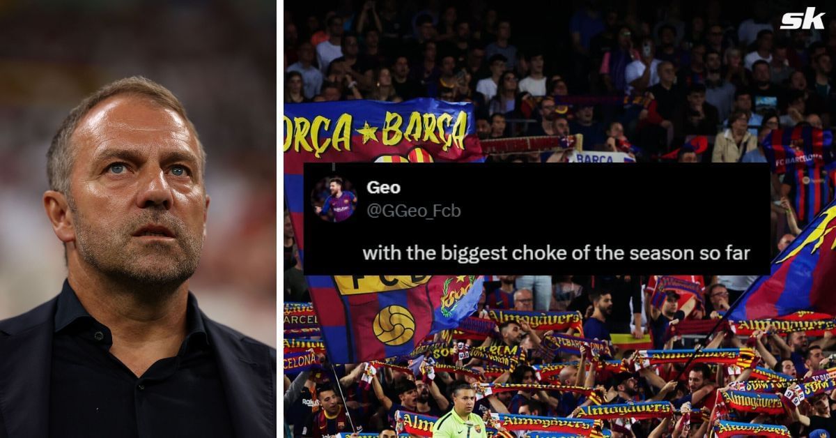 Barcelona fans slam Robert Lewandowki after 4-1 loss to Sevilla (Image credits: Getty, X/@GGeo_Fcb)
