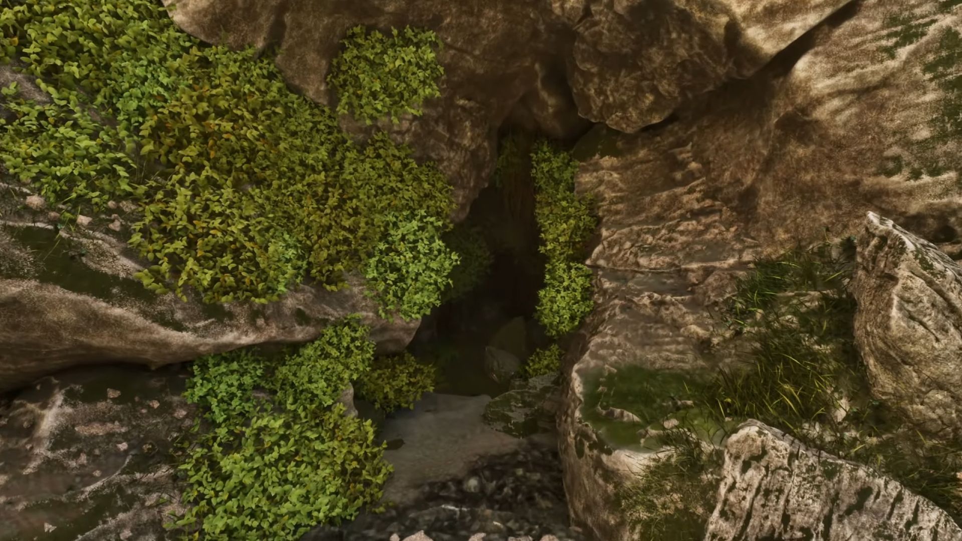 This cave enterance is tricky to find (Image via Studio Wildcard | YouTube/Jonna-X)