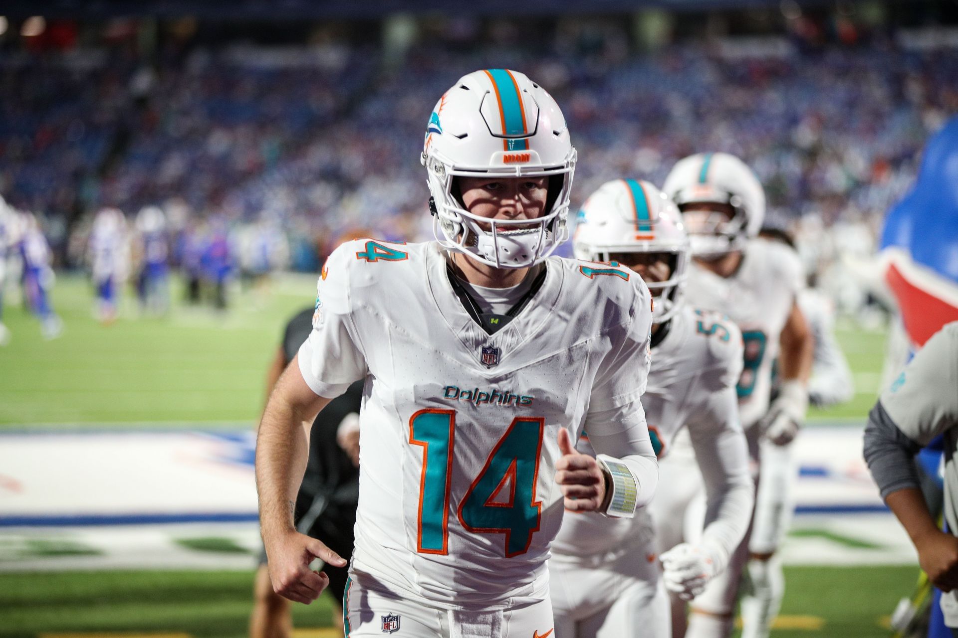 Quinn Ewers at Miami Dolphins v Buffalo Bills - NFL 2025 - Source: Getty