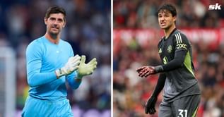 Thibaut Courtois reacts after Senne Lammens keeps clean sheet during Manchester United debut