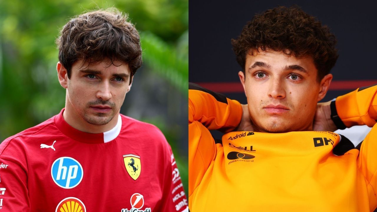 Fans react as Charles Leclerc and Lando Norris collide in the pit lane during the Singapore GP FP2 [Images via Getty]