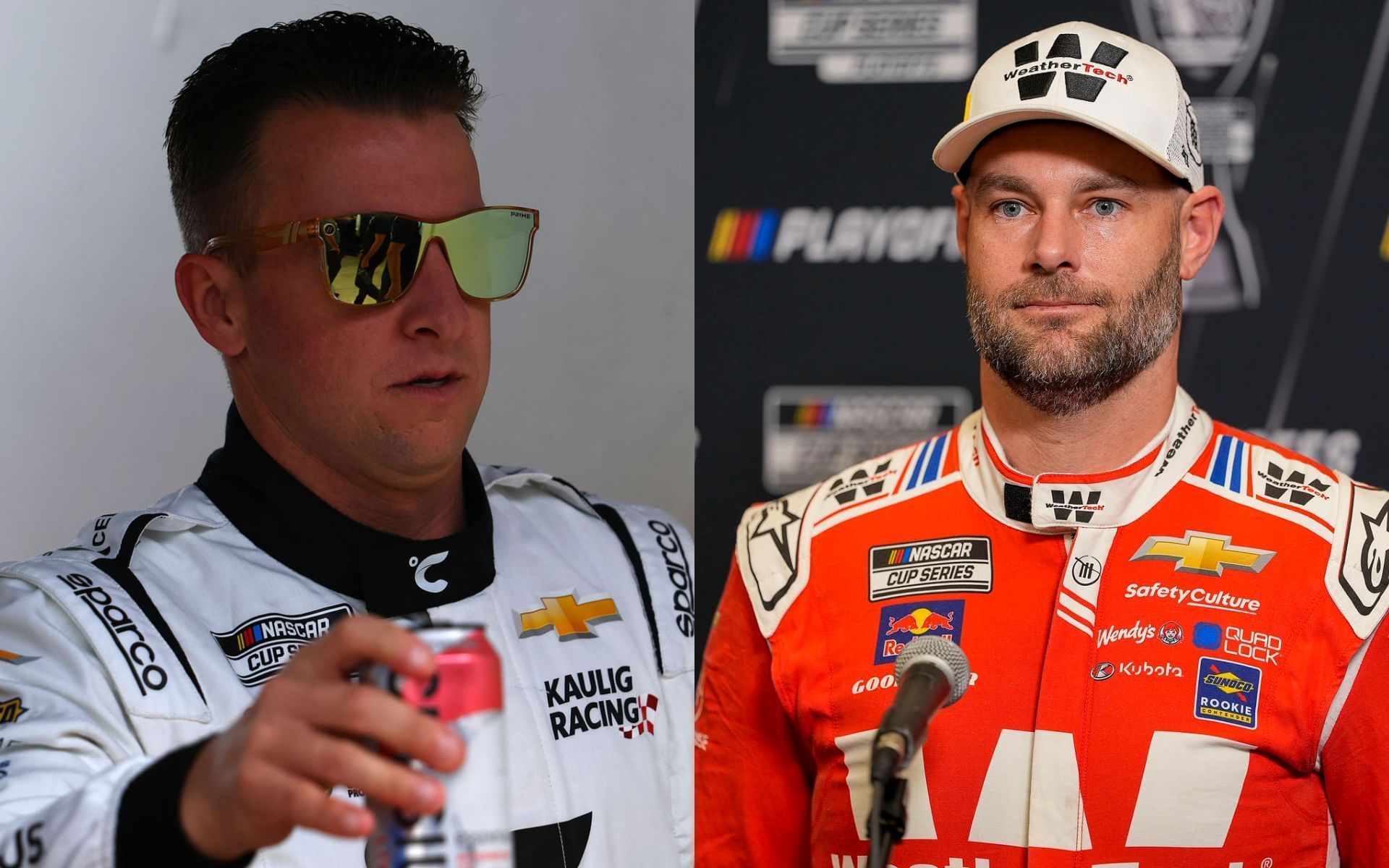 AJ Allmendinger (L) and Shane van Gisbergen (R)