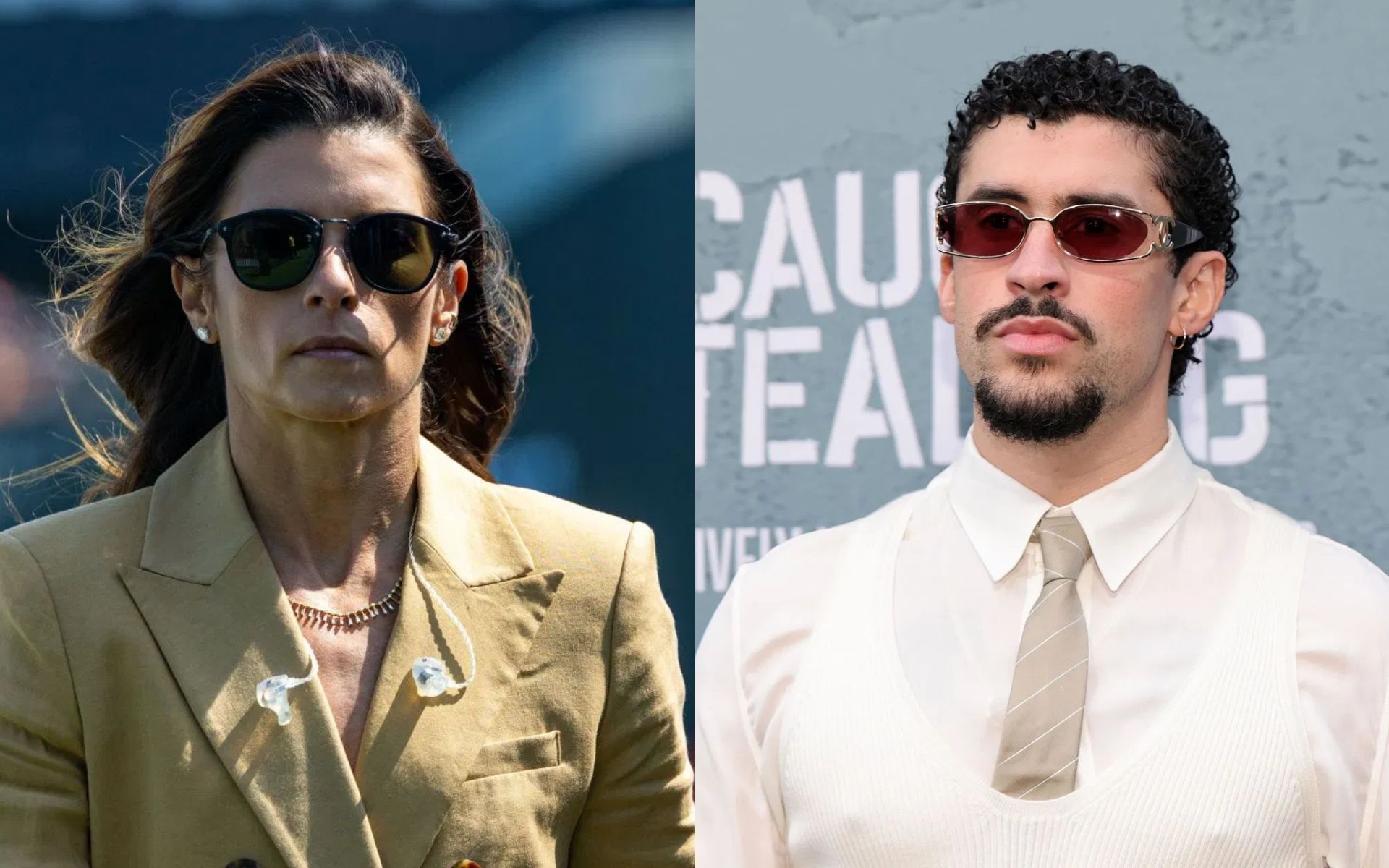 Danica Patrick (L) and Bad Bunny (R)