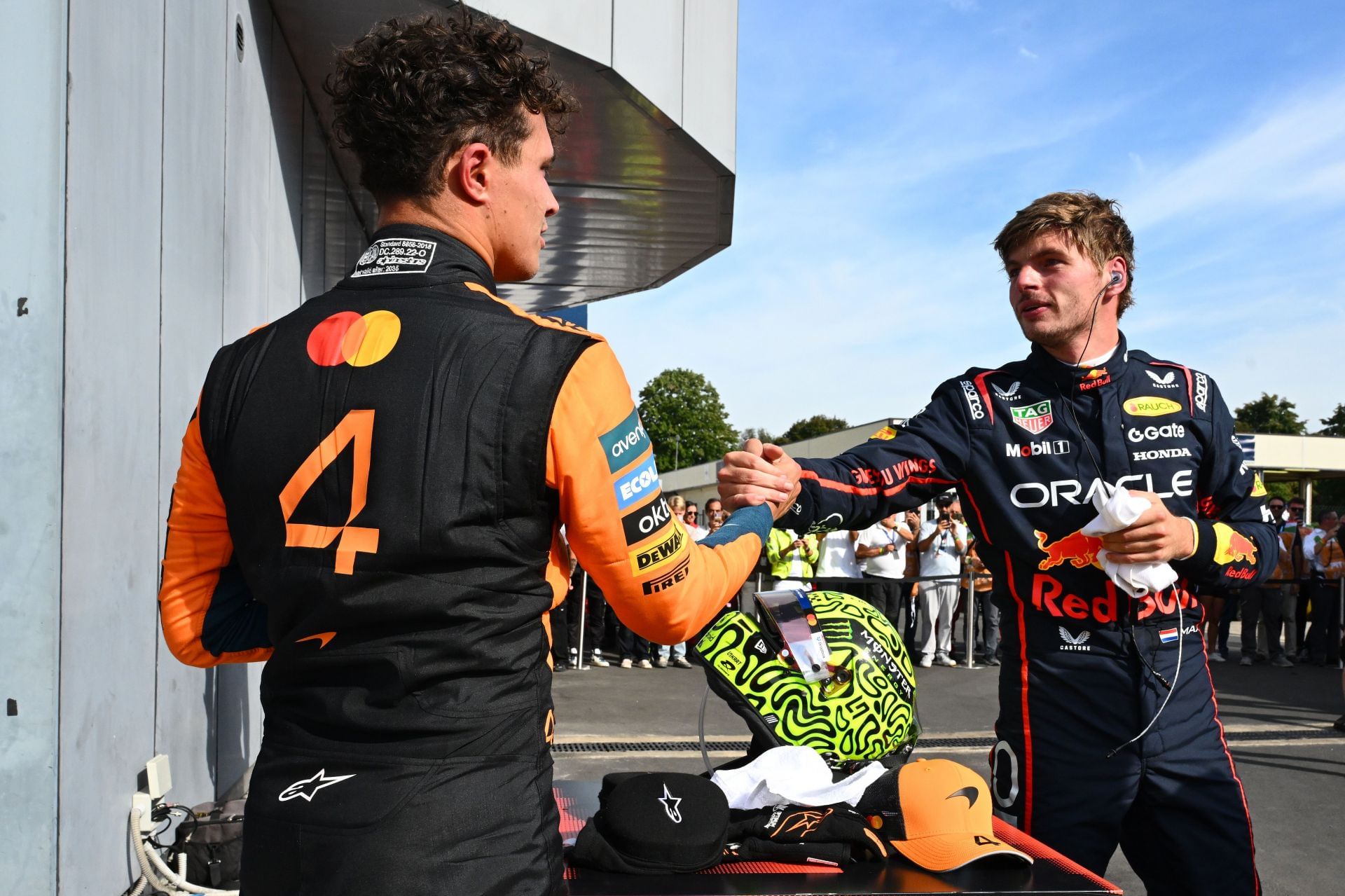 Max Verstappen and Lando Norris after the Italian Grand Prix - Source: Getty