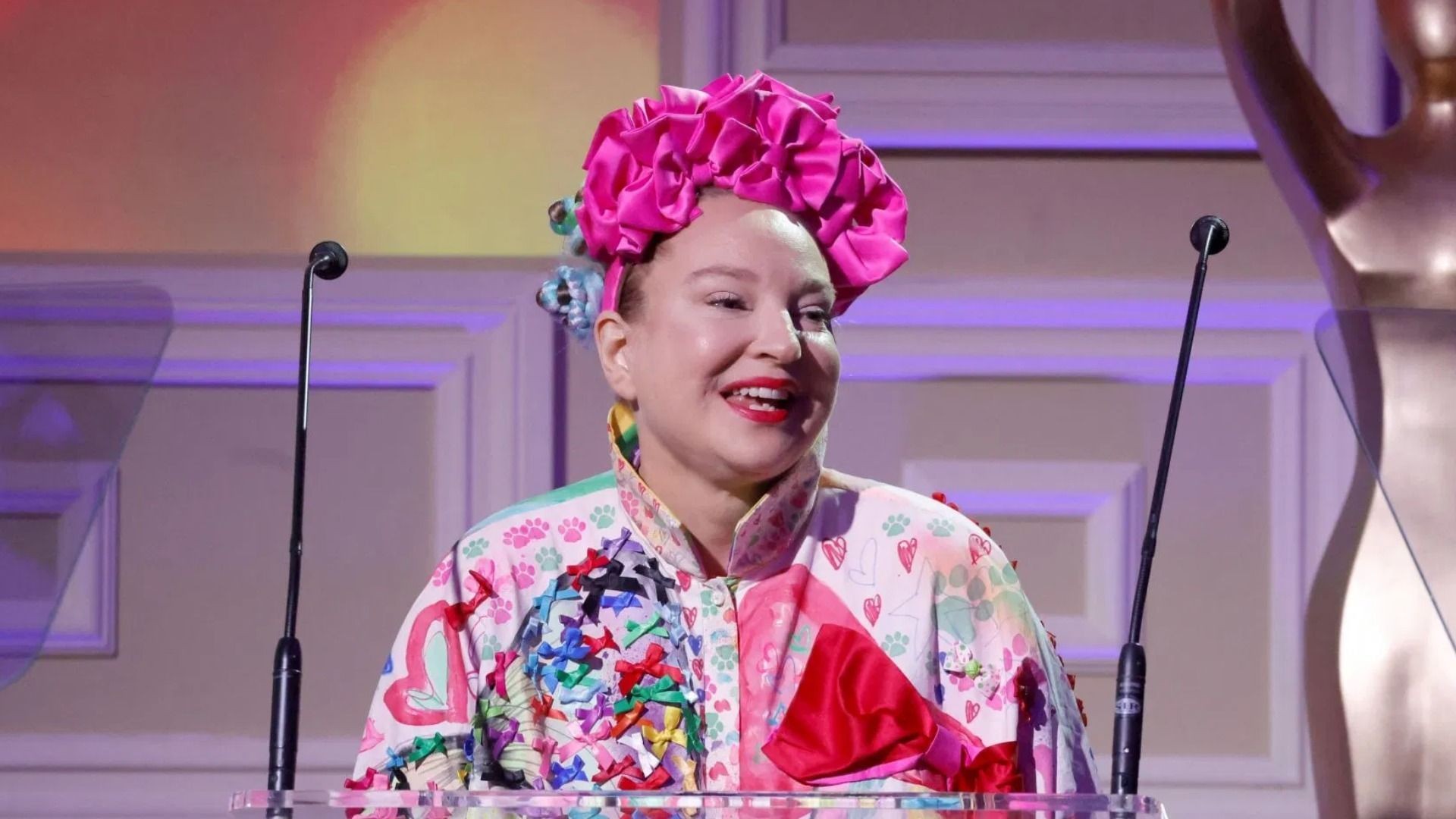Sia Furler speaks onstage during the 5th Daytime Beauty Awards at Taglyan Complex on October 01, 2023, in Los Angeles, California. Her ex-husband has now sought spousal support. (Image via Getty)