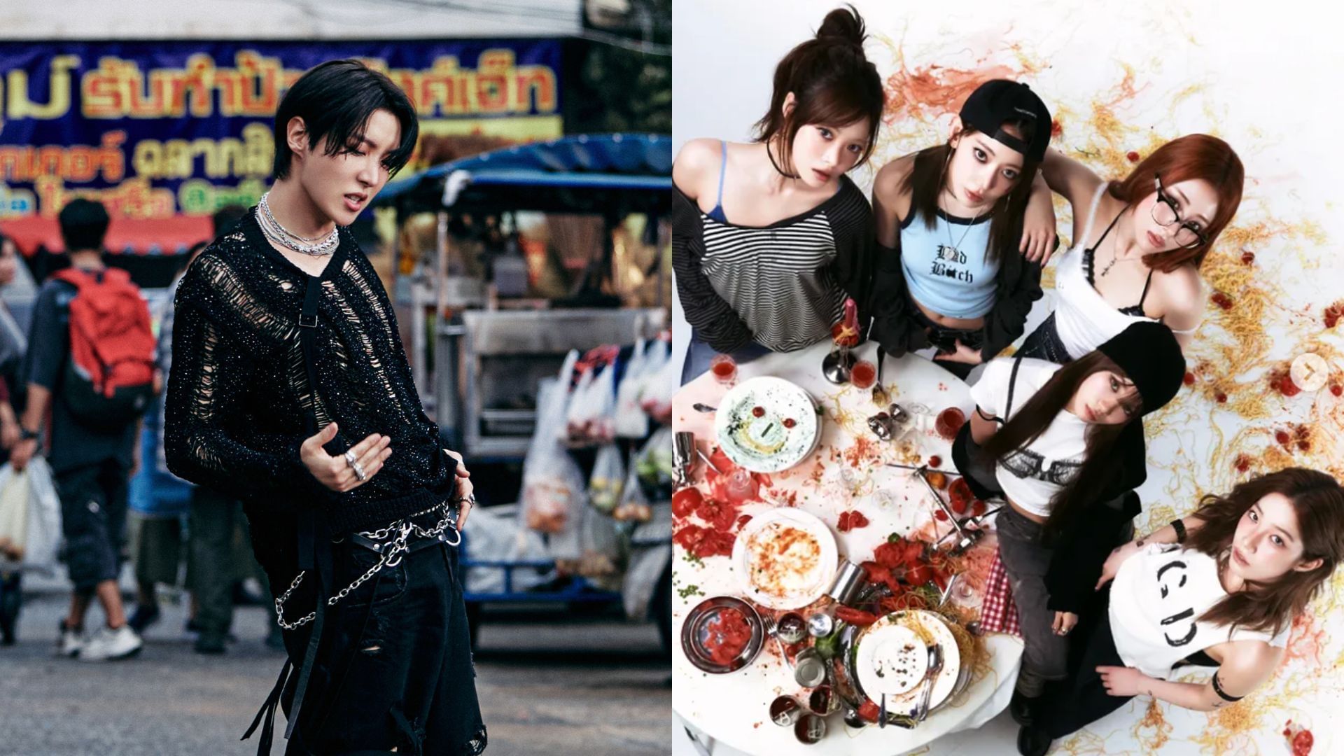 (Images via Weverse and Instagram/LE SSERAFIM)