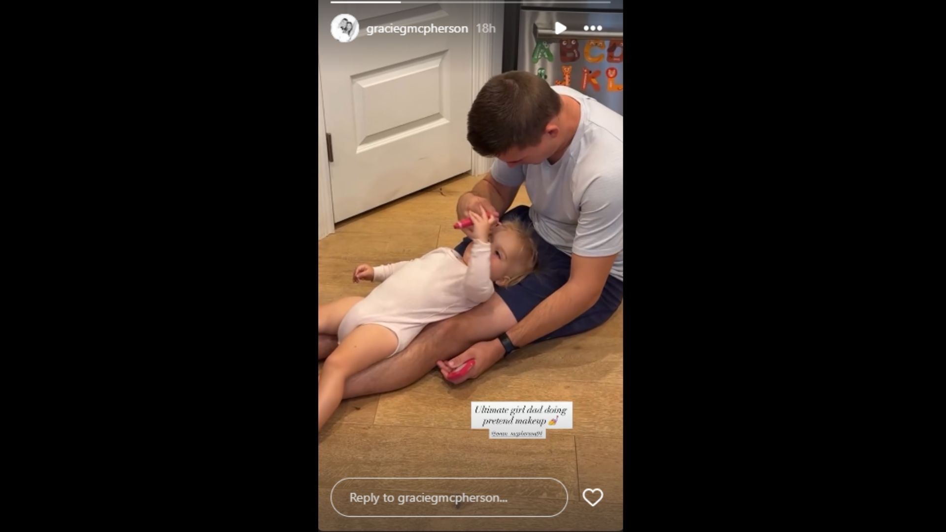 Evan McPherson&#039;s wife Gracie showed off life at home. (Photo via Gracie McPherson&#039;s Instagram Story)