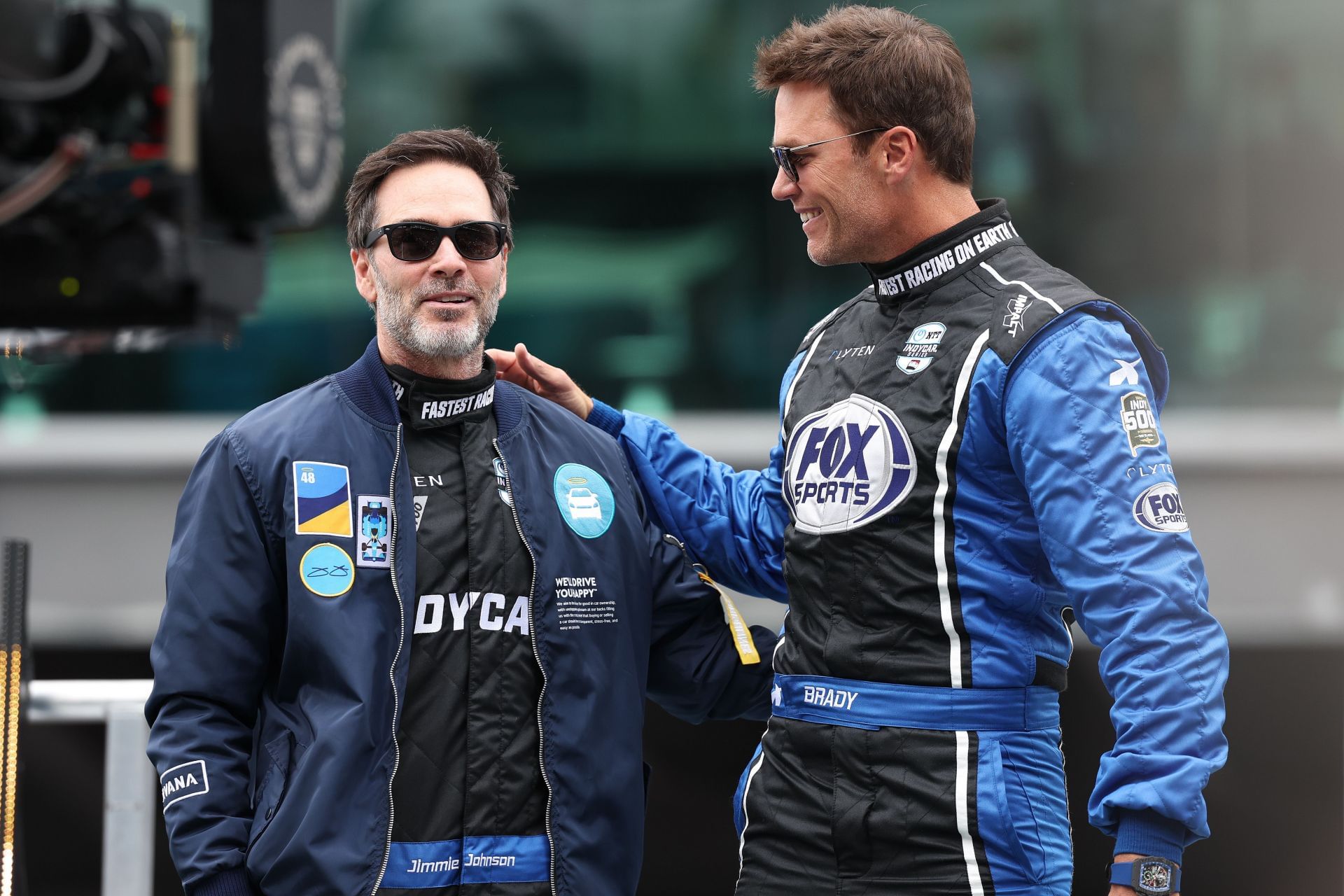 Jimmie Johnson with Tom Brady at the 109th Running of the Indianapolis 500 - Source: Getty