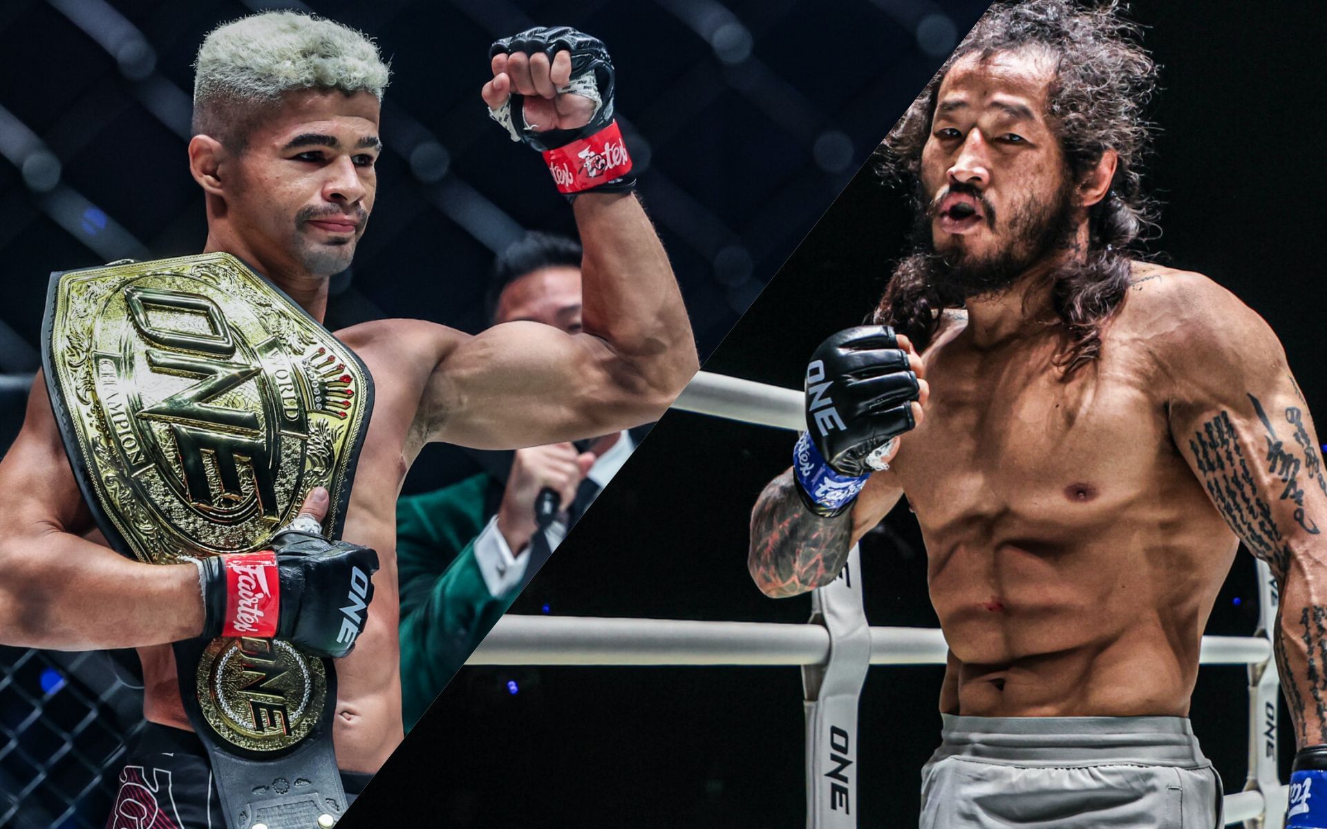 Fabricio Andrade (L) vs Enkh-Orgil Baatarkhuu (R) | Image by ONE Championship