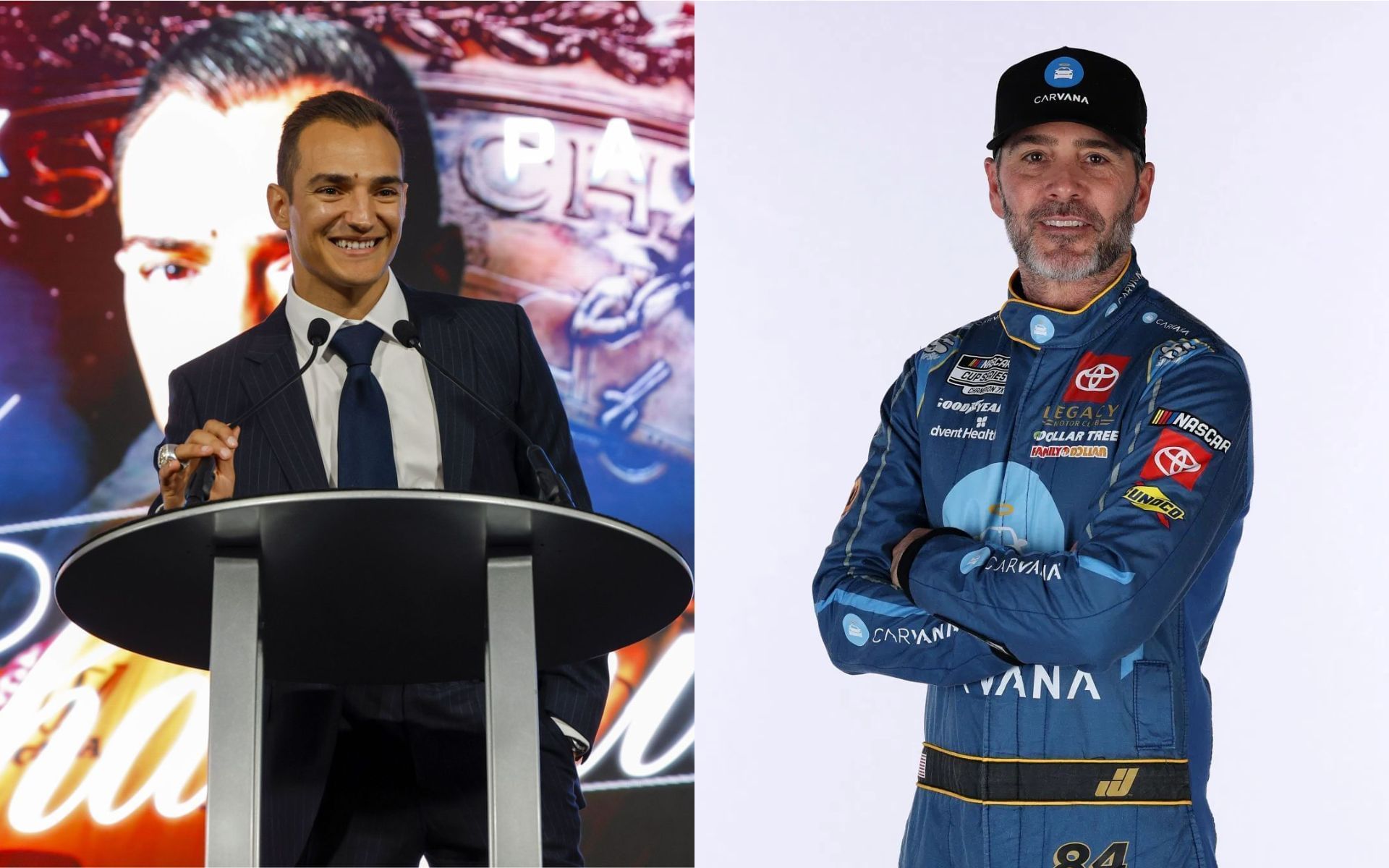 Alex Palou (L) and Jimmie Johnson (R) 