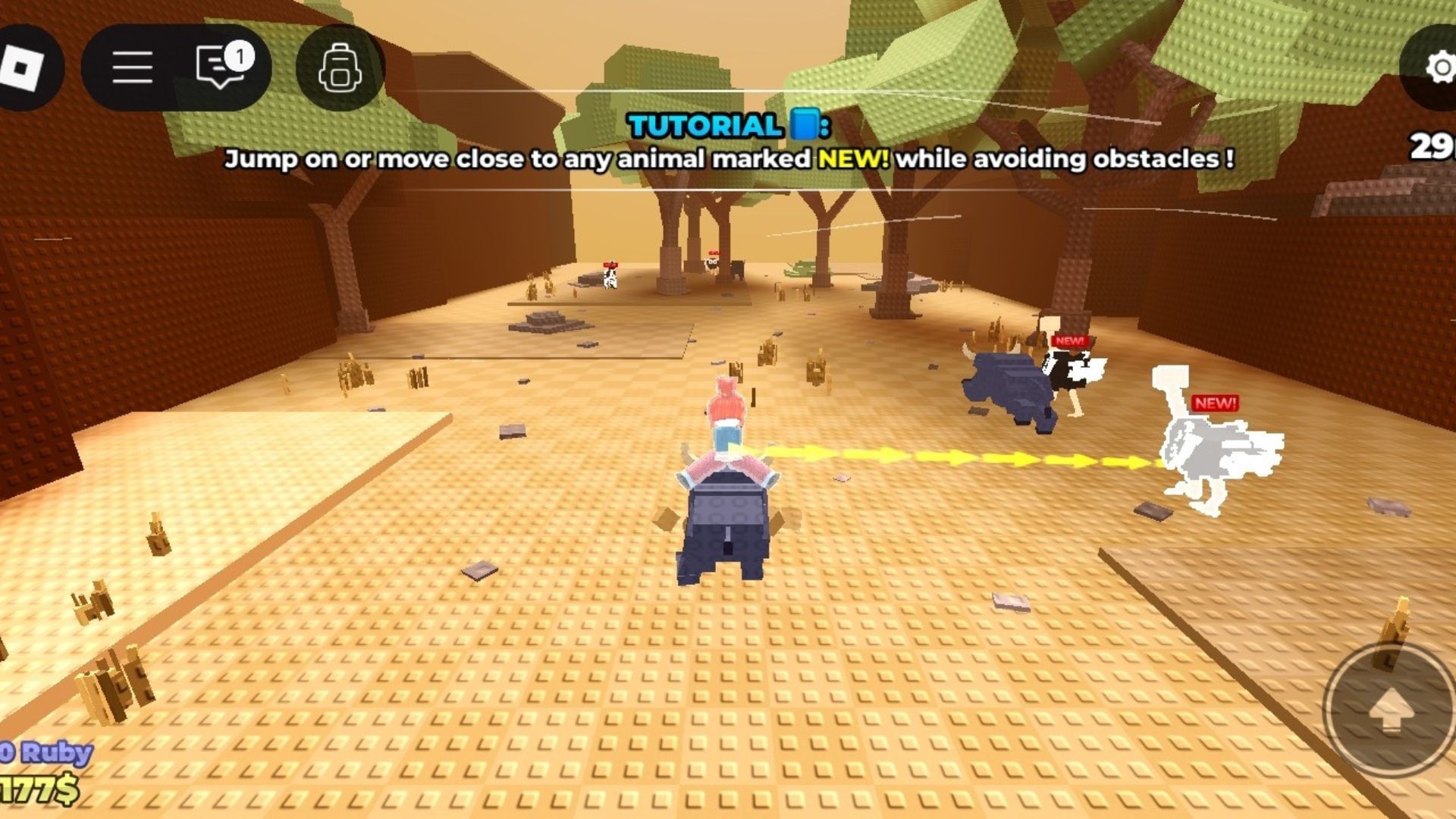 Playing the minigame (Image via Roblox)