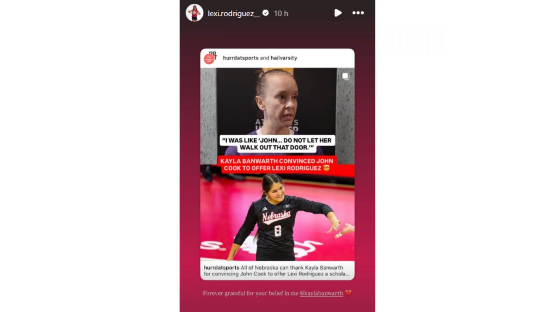 Screengrab of Lexi Rodriguez&#039; Instagram story [Image Source : Lexi Rodriguez&#039;s Instagram]