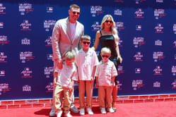 Freddie Freeman’s wife Chelsea poses in custom tees along with sons featuring Dodgers 1B amid postseason games