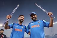 Rohit Sharma and Virat Kohli after Champions Trophy 2025 final. (Credits: Getty)