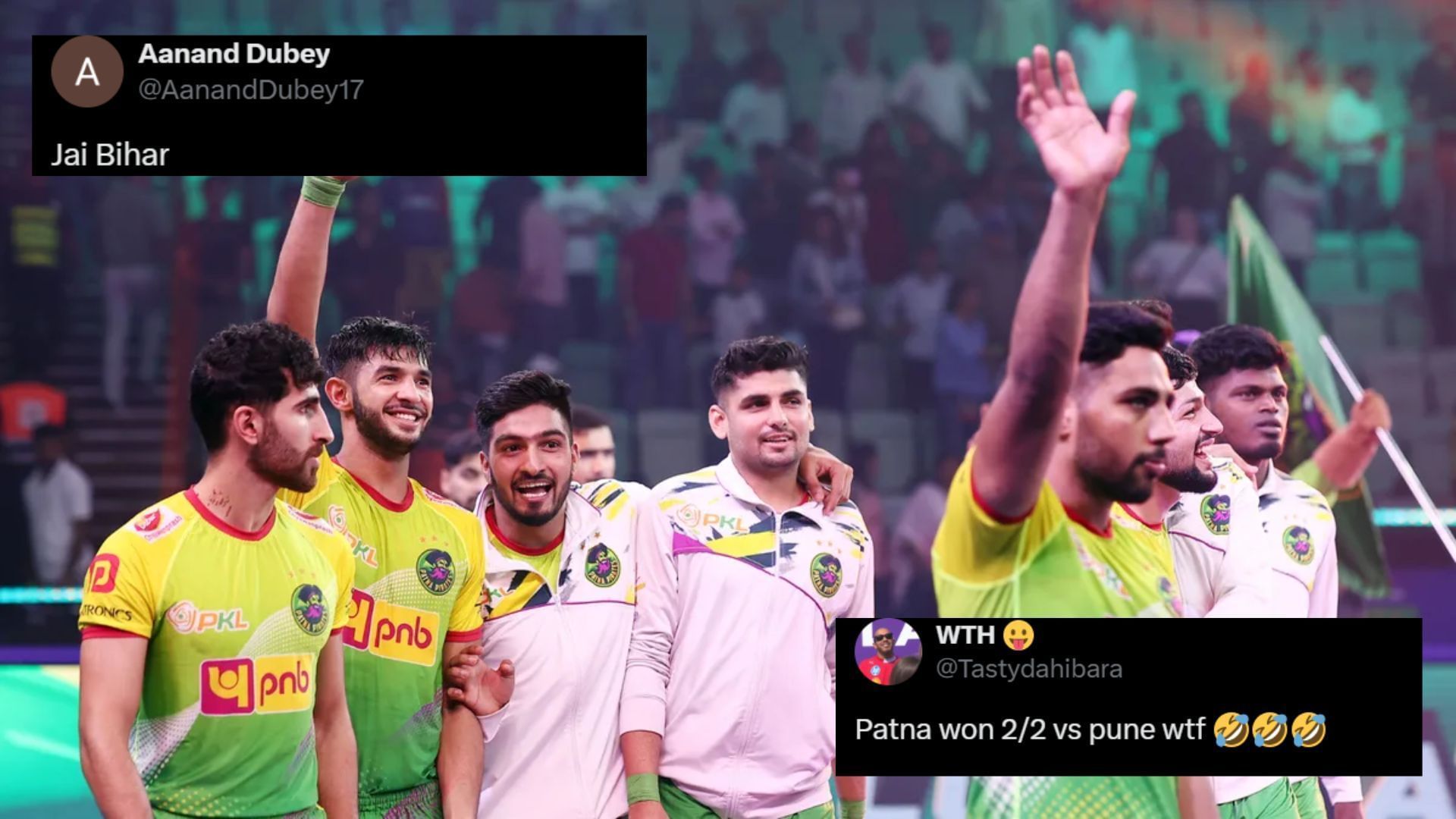 Patna Piraes beat Puneri Paltan (Image Credits: PKL &amp; @AanandDubey17,@Tastydahibara/X)