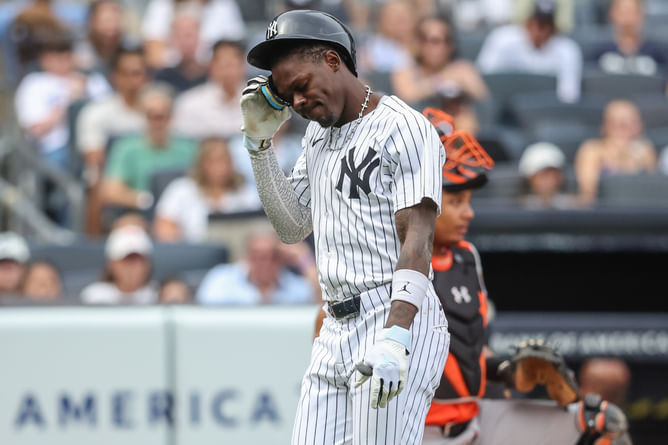 “Jazz Chisholm Jr. is so disgusted” - Fans react as Yankees 2B snubs camera after being left off roster in Game 1 loss to Red Sox
