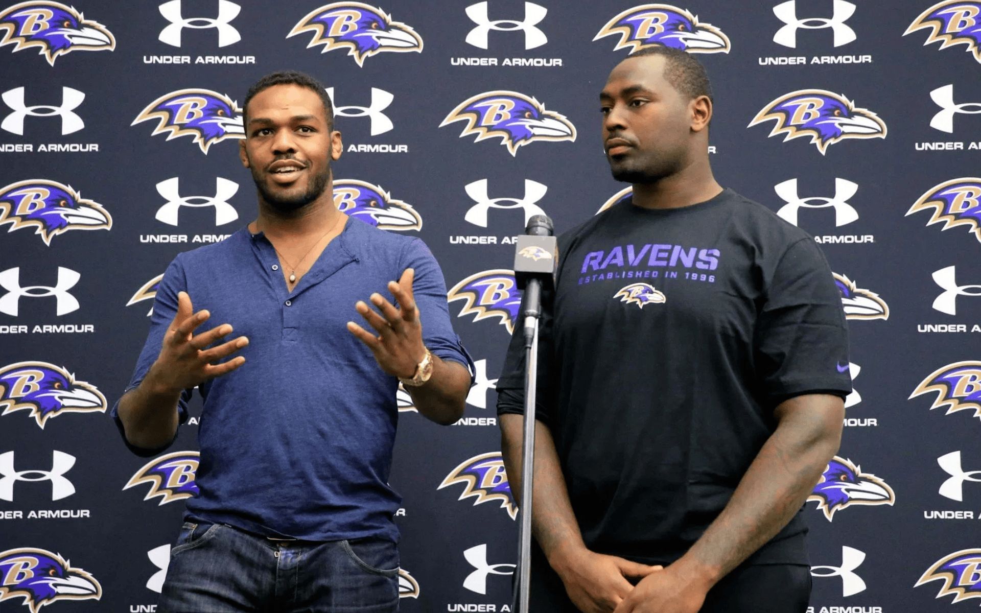 Jon Jones (left) and Arthur Jones (right) at an event. [Image courtesy: Getty]
