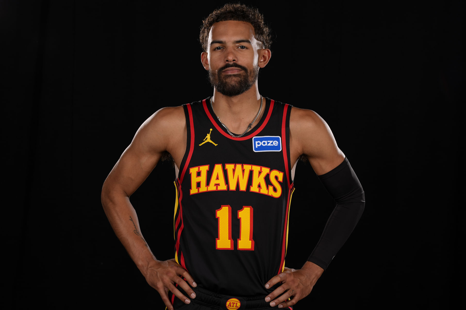 Atlanta Hawks guard Trae Young (11) poses for a photo during Media Day. - Source: Imagn