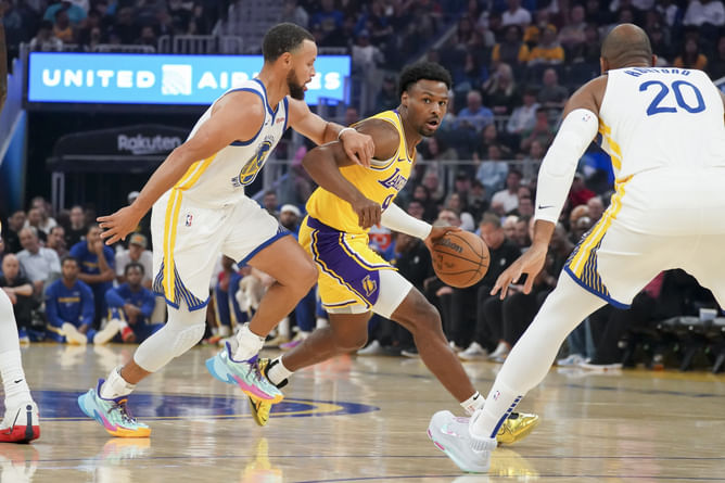 Bronny James Stats Tonight: LeBron James' son goes toe-to-toe against Steph Curry in Lakers vs Warriors preseason game (Oct. 5)