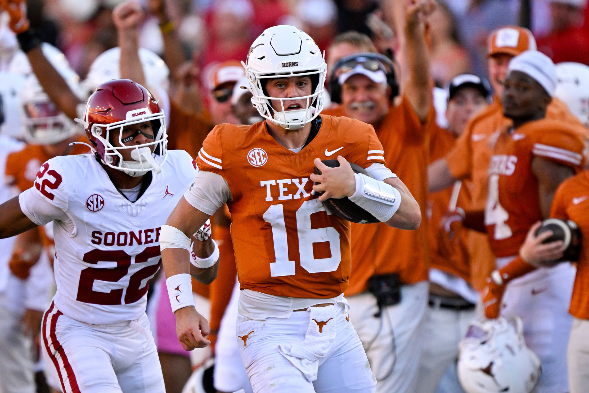 NCAA Football: Oklahoma at Texas - Source: Imagn