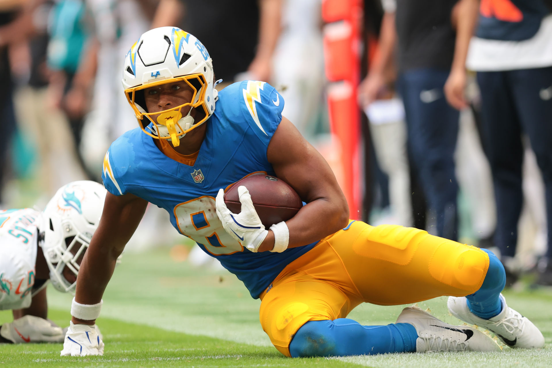 Oronde Gadsden II at NFL: Los Angeles Chargers at Miami Dolphins - Source: Imagn