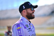 Trackhouse Racing's Ross Chastain during qualifying for the South Point 400 at Las Vegas Motor Speedway. - Source: Imagn
