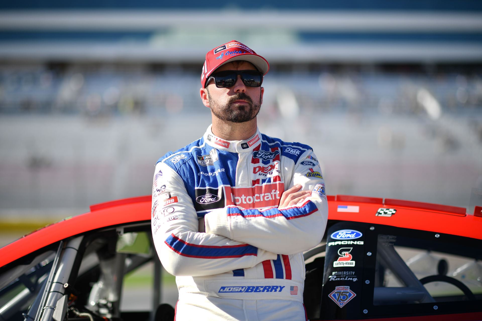 Wood Brothers Racing&#039;s Josh Berry at the qualifying for the South Point 400 at the Las Vegas Motor Speedway - Source: Imagn