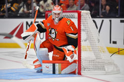 [WATCH] Goalie fight teased during Ducks vs. Hurricanes scrum, as Lukas Dostal skates down ice to challenge Frederik Andersen