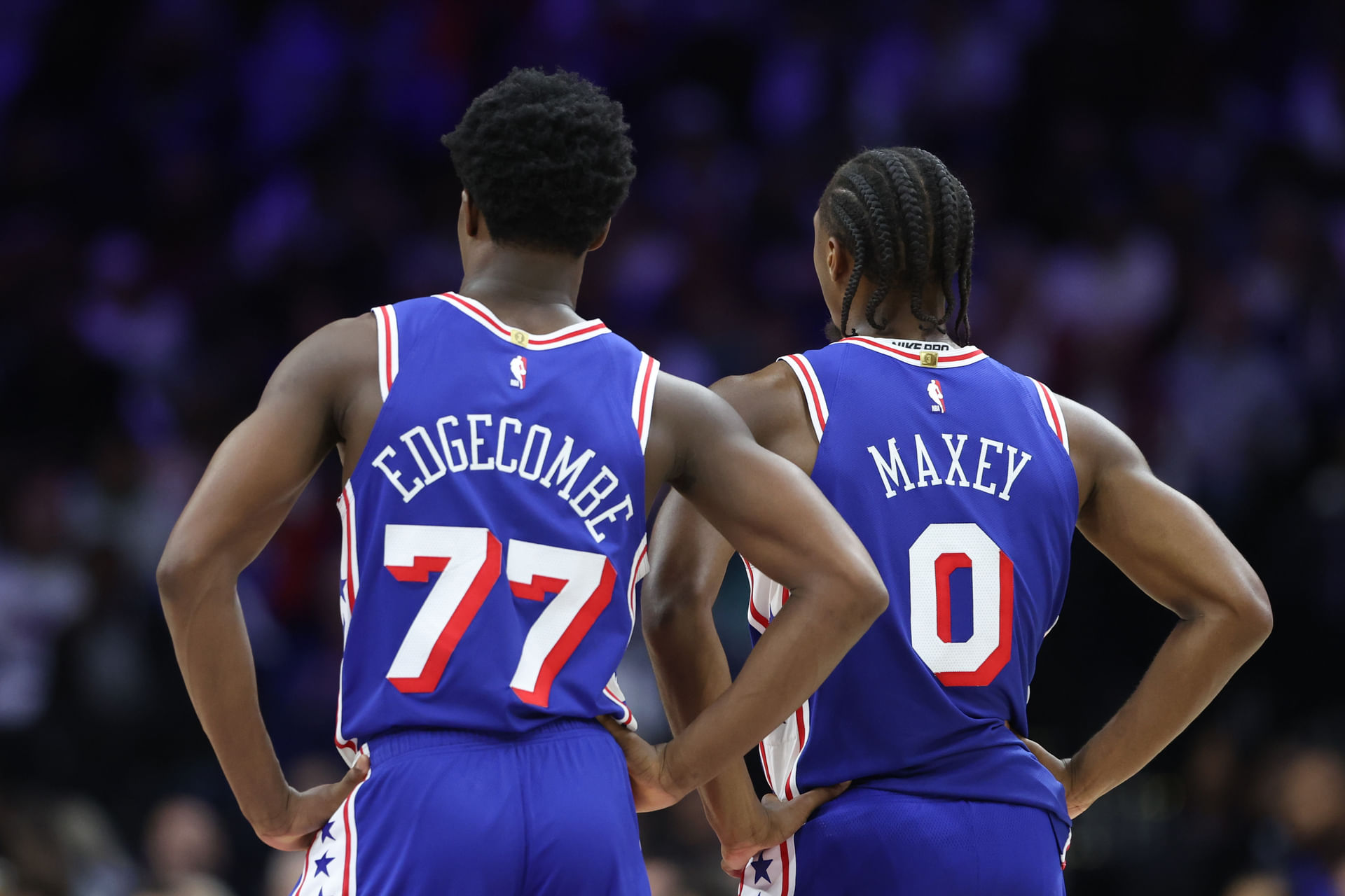 Top 10 teams after Week 1 with San Antonio Spurs and OKC Thunder 7 VJ Edgecombe and Tyrese Maxey of the Philadelphia 76ers. (Photo: IMAGN)