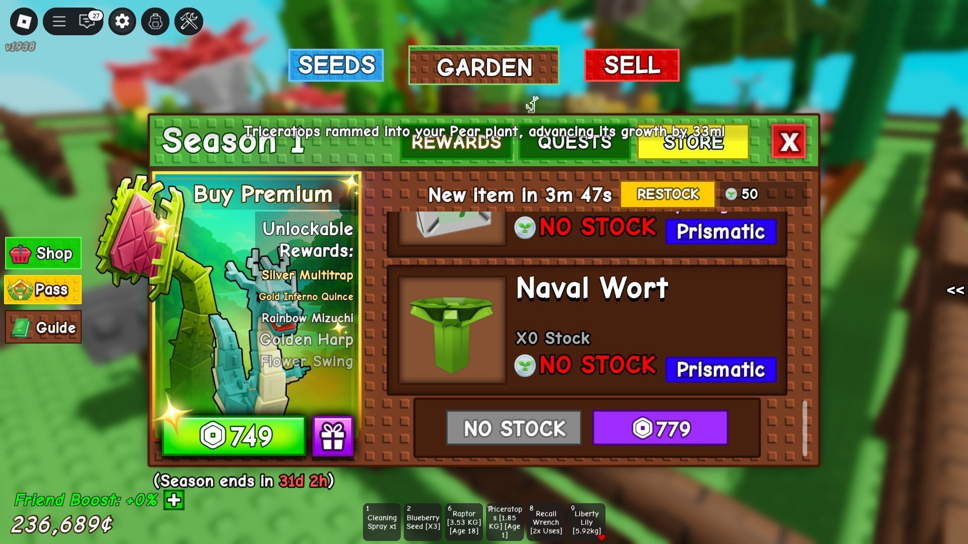 The Season 1 Pass Store (Image via Roblox)