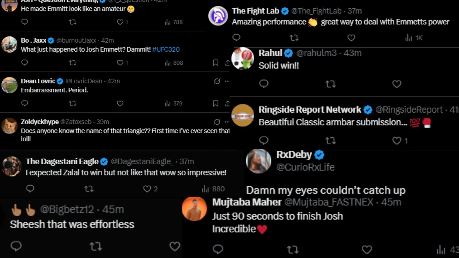 Fan comments [Screenshots courtesy: @ufc on X]
