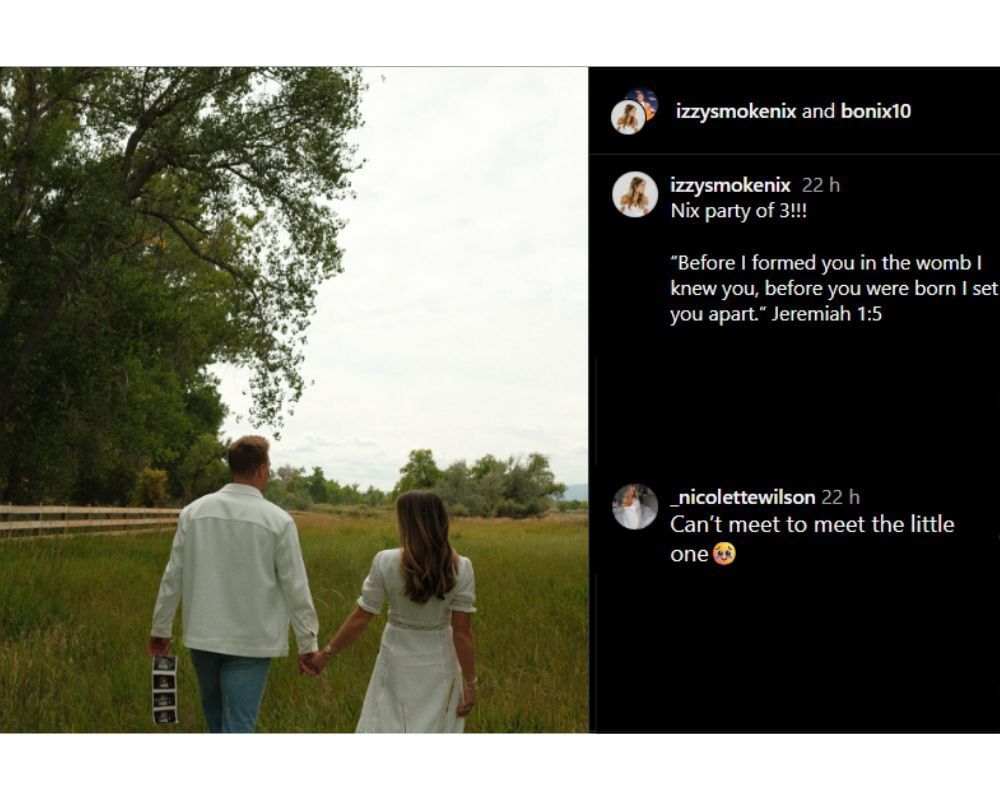 Nicolette&#039;s comment on Izzy Nix&#039;s IG post
