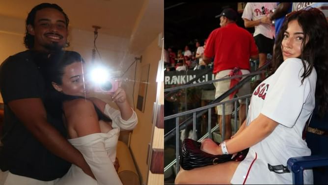 Jordan Hicks' girlfriend Michaela poses in black bikini for a mirror selfie with the Red Sox pitcher